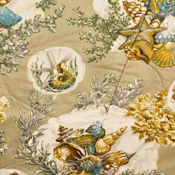 Lovely Coastal Beach Custom Made Bed Scarf Table Runner Shells Coral 25" X 91" - Picture 4 of 9